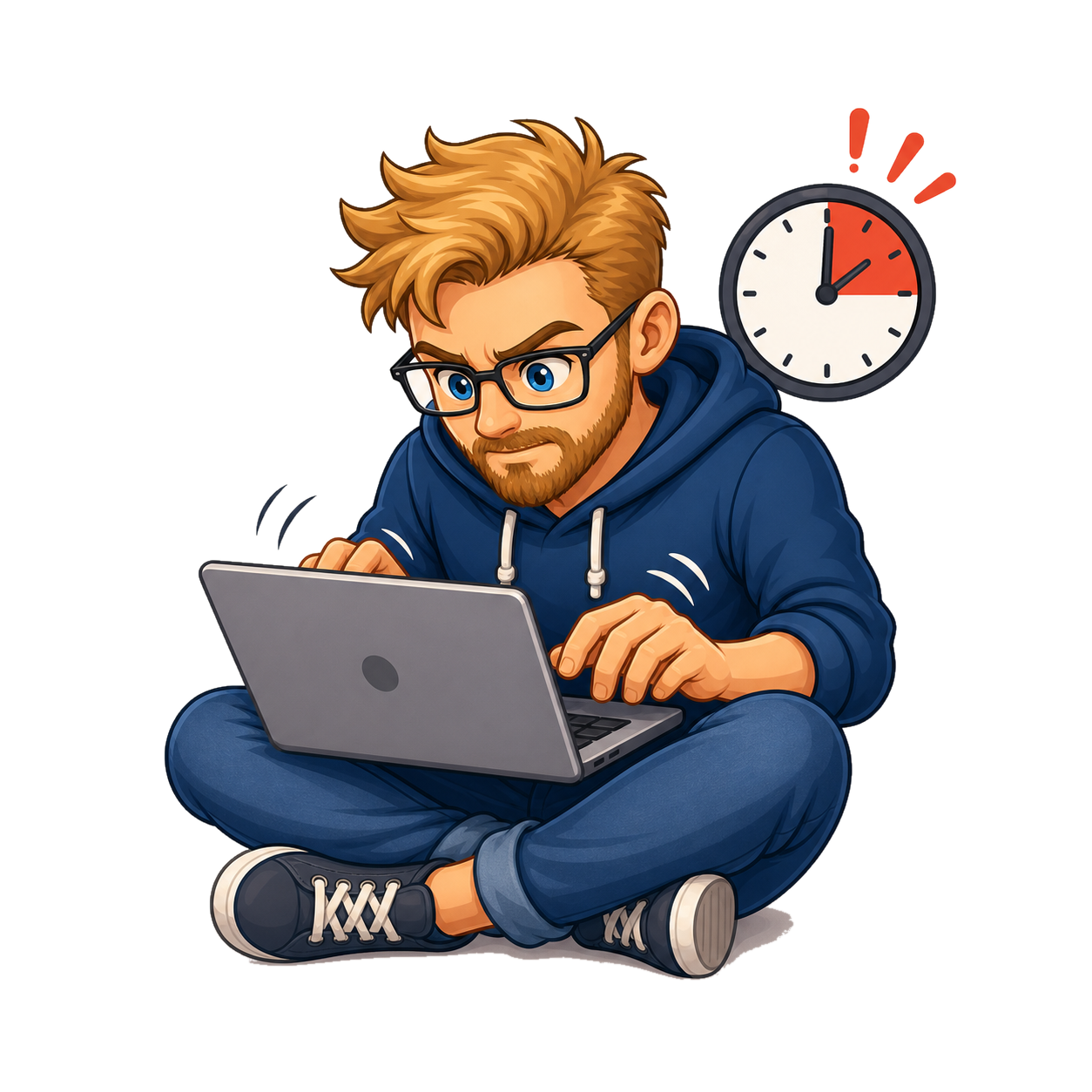 Développeur concentré qui code sur son ordinateur portable